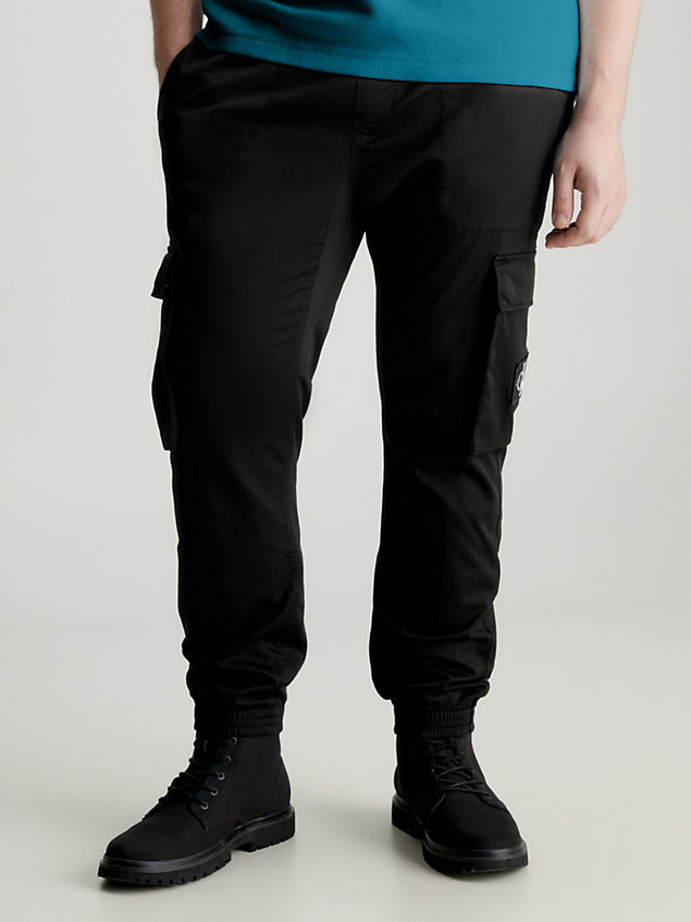 black skinny washed cargo pants for men calvin klein jeans