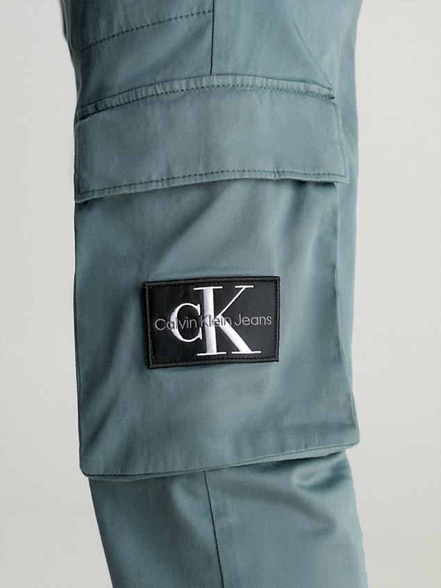 blue skinny gewassen cargobroek voor heren - calvin klein jeans