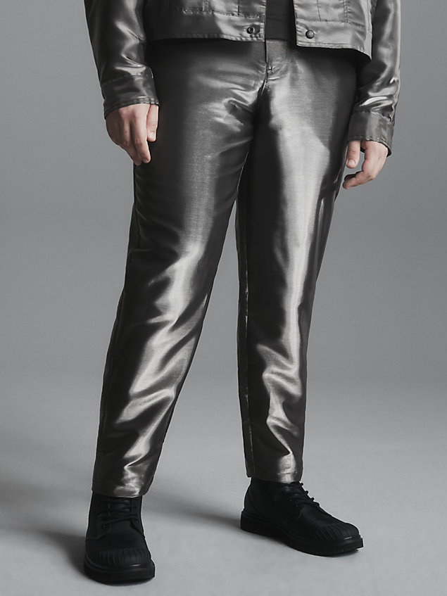 black 90's loose metallic trousers for men calvin klein jeans