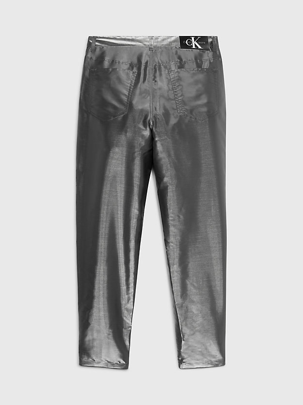 liquid metal 90's loose metallic trousers for men calvin klein jeans