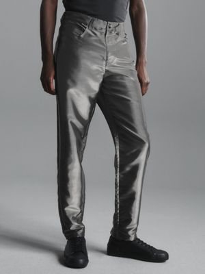 Metallic Rib-Knit Flared Trousers Calvin Klein®