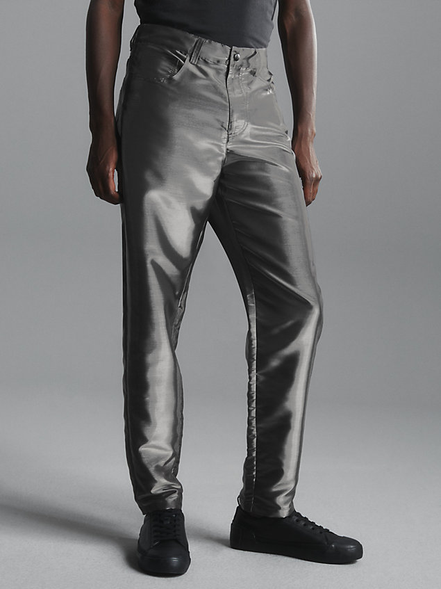 pantaloni larghi metallizzati anni 90' black da uomini calvin klein jeans