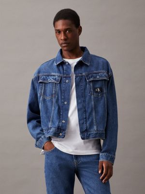 Ensemble veste en jean homme sale