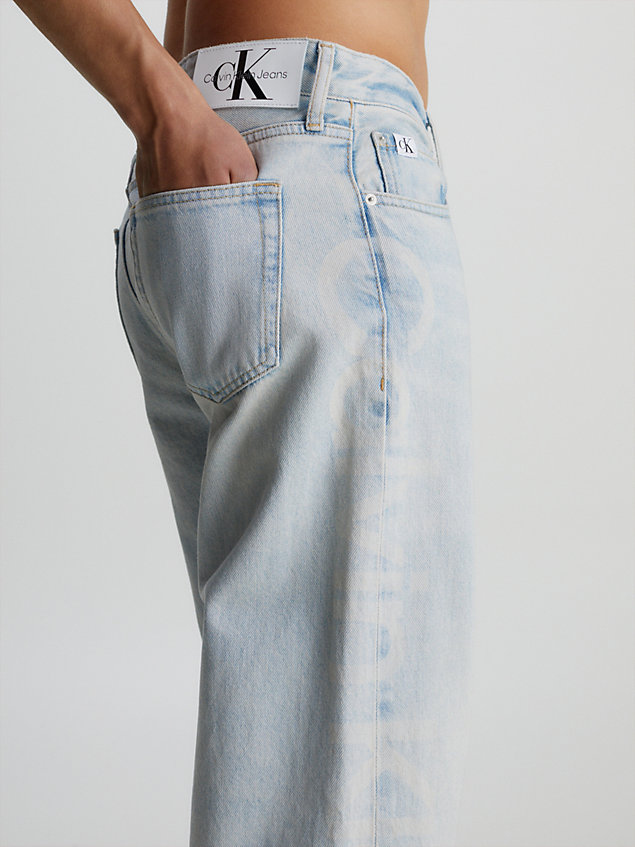 blue 90's loose logo jeans for men calvin klein jeans