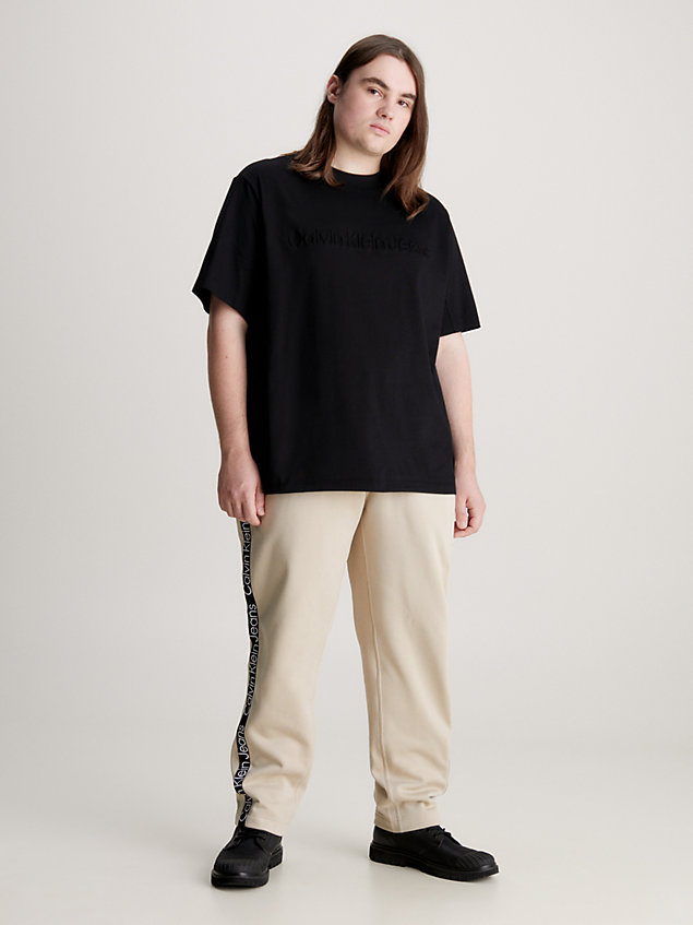 black plus size embossed logo t-shirt for men calvin klein jeans