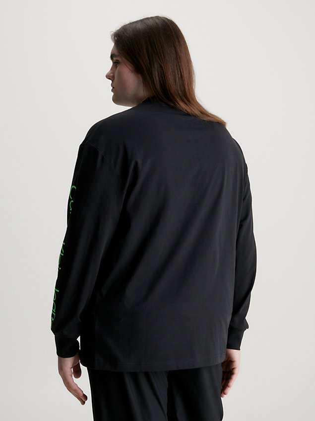 camiseta de manga larga de talla grande black de hombre calvin klein jeans