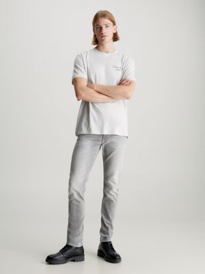 denim grey slim tapered jeans for men calvin klein jeans