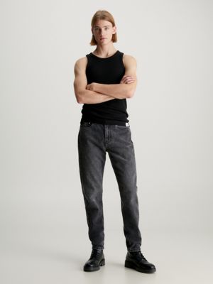 denim black tapered jeans for men calvin klein jeans