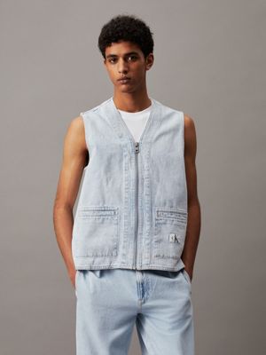 Light blue jean outlet vest