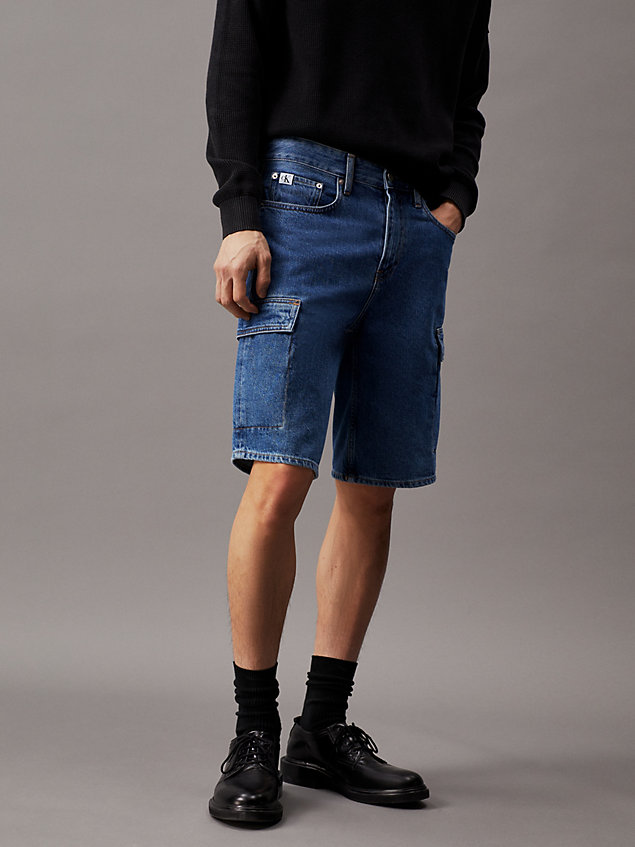 denim 90's loose denim cargo korte broek voor heren - calvin klein jeans