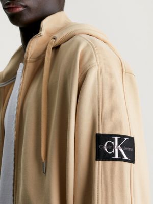 Calvin Klein Jeans Unisex seaming oversized hoodie and sweatpants set in  beige - exc