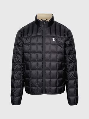 ck black lightweight quilted down jacket for men calvin klein jeans