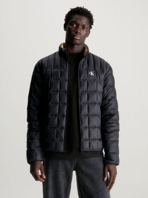 black lightweight quilted down jacket for men calvin klein jeans