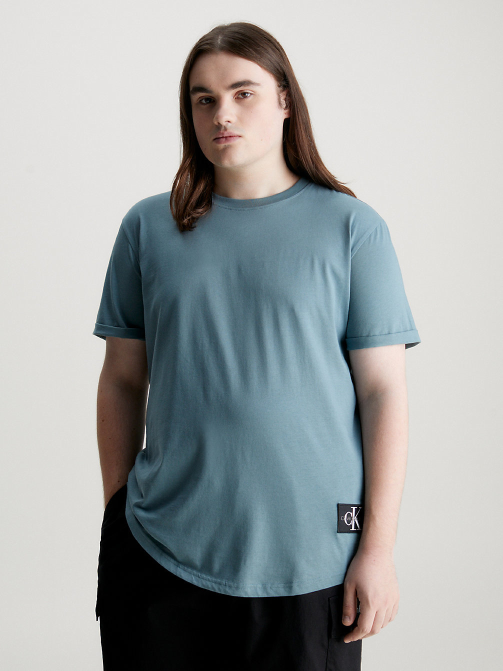 T-Shirt Con Stemma In Cotone Plus Size > GOBLIN BLUE > undefined uomo > Calvin Klein