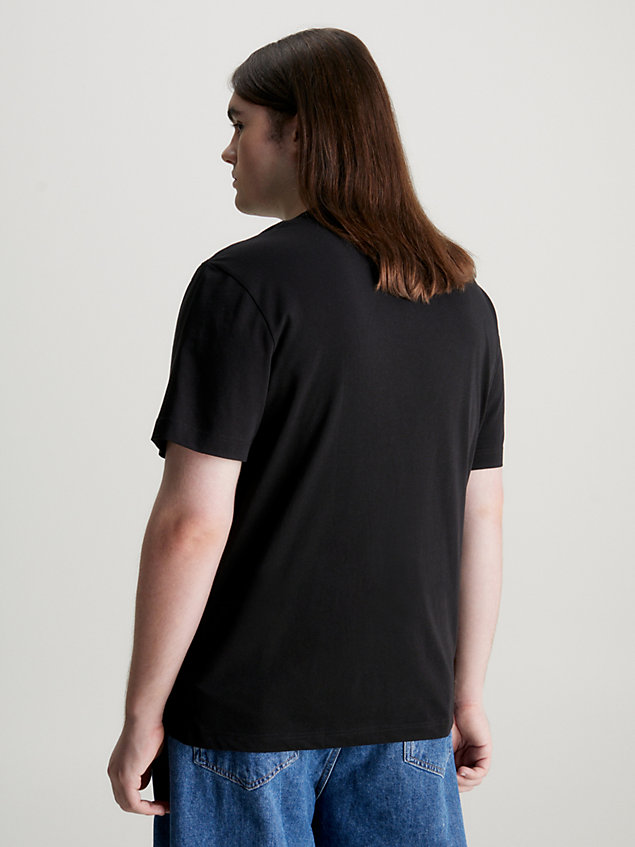 camiseta de talla grande con monograma black de hombre calvin klein jeans