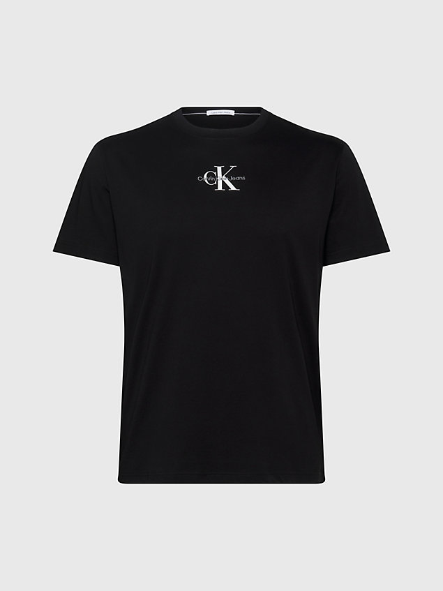 black plus size monogram t-shirt voor heren - calvin klein jeans