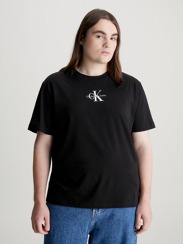 ck black plus size monogram t-shirt for men calvin klein jeans