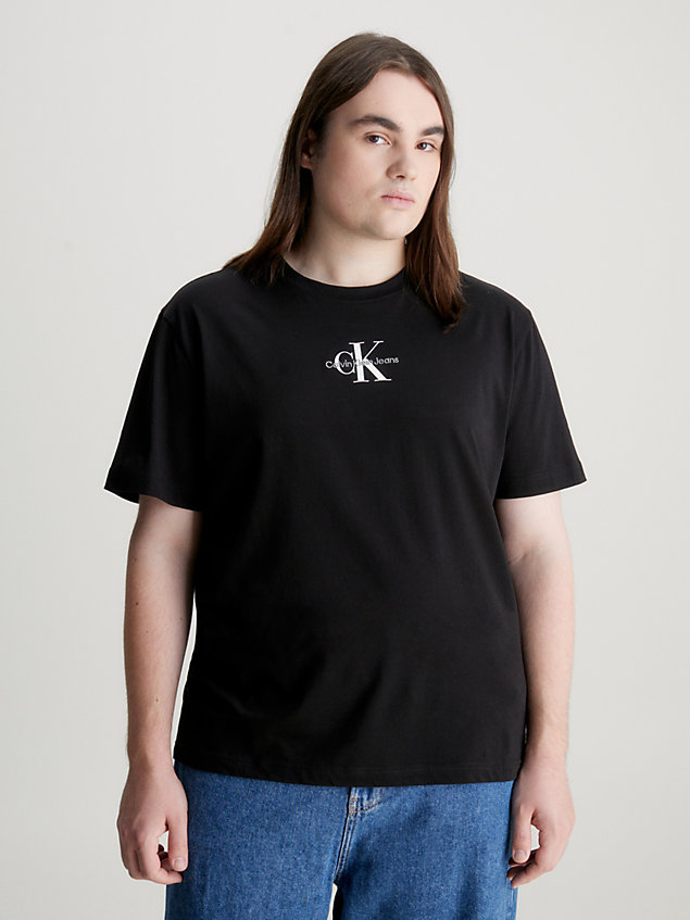 black plus size monogram t-shirt for men calvin klein jeans
