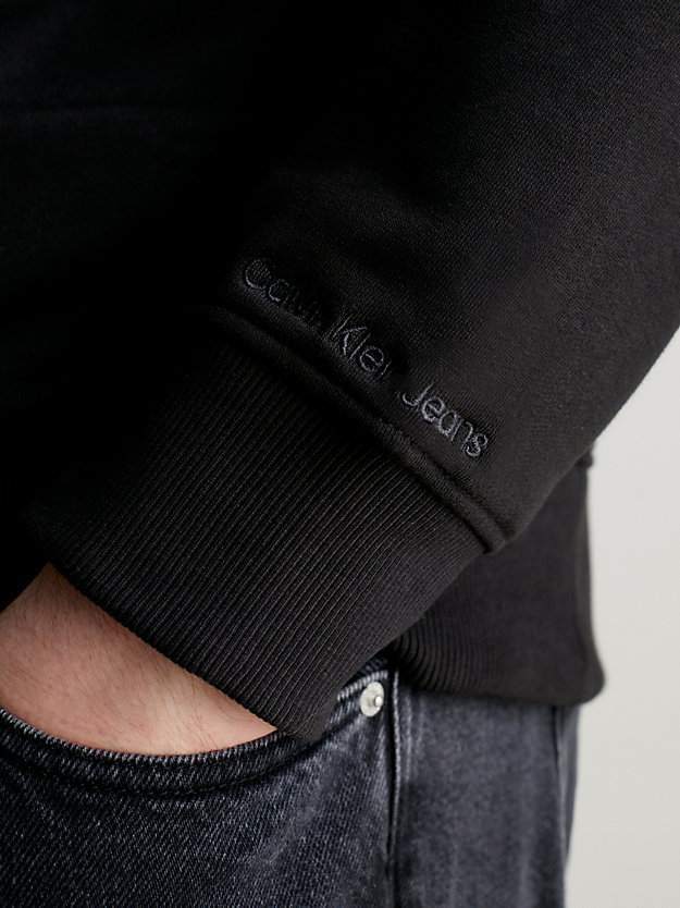 ck black plus size cotton terry sweatshirt for men calvin klein jeans