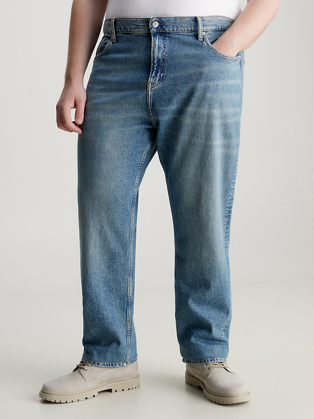denim tapered jeans in großen größen für herren - calvin klein jeans