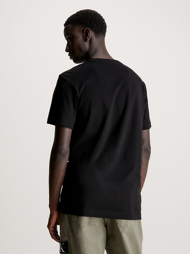 ck black t-shirt met multi-logo voor heren - calvin klein jeans