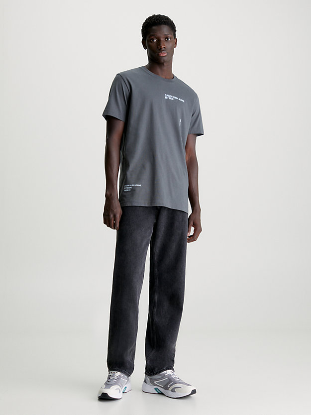 dark grey multi logo t-shirt for men calvin klein jeans