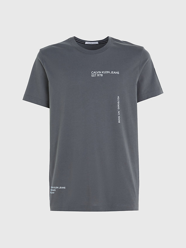 grey multi logo t-shirt for men calvin klein jeans