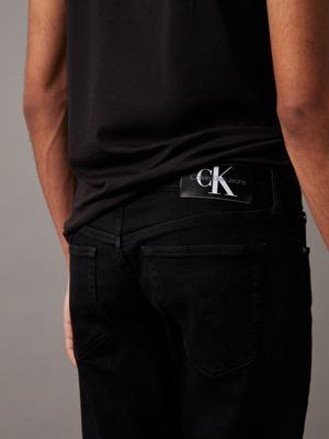 denim black ragular tapered jeans for men calvin klein jeans