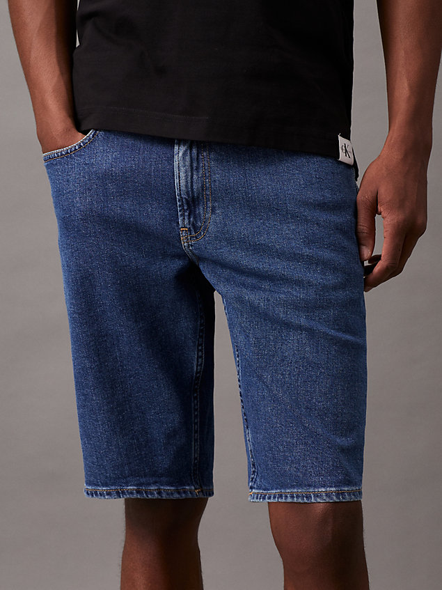 pantaloncini di jeans taglio regular denim da uomini calvin klein jeans