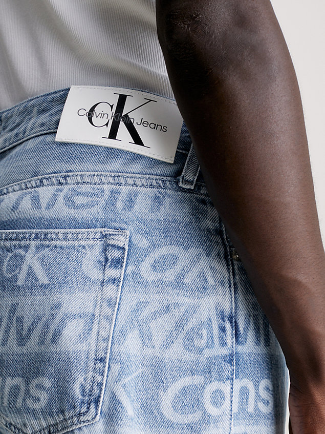 jean 90's straight entièrement imprimé de logos denim pour hommes calvin klein jeans
