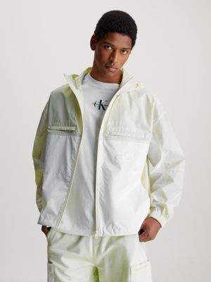 Calvin klein white best sale windbreaker