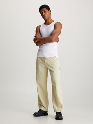 green haze cotton linen trousers for men calvin klein jeans