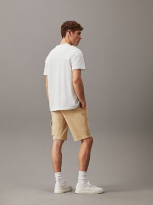 pale khaki cargo terry jogger shorts for men calvin klein jeans