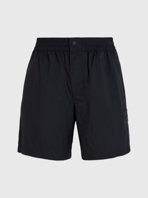 ck black relaxed crinkle nylon shorts for men calvin klein jeans