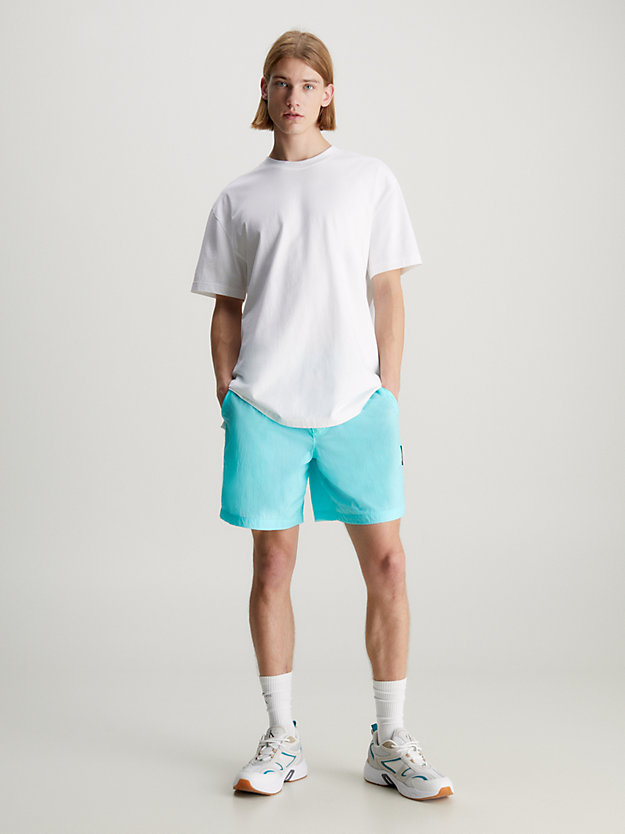 blue tint relaxed crinkle nylon shorts for men calvin klein jeans