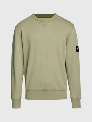 Badge-Sweatshirt aus gewaschener Baumwolle Calvin Klein