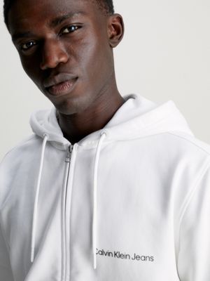 White zip deals hoodie mens