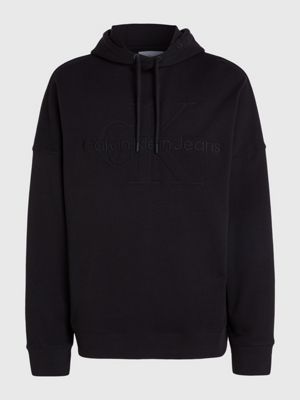 ck black oversized monogram hoodie for men calvin klein jeans