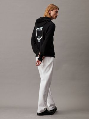 Calvin Klein Jeans felpa uomo con patch logato ecrù