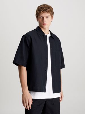 Linen-Cotton Short Sleeve Shirt