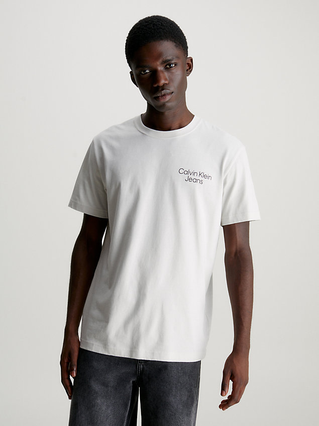grey t-shirt mit grafik-print hinten für herren - calvin klein jeans
