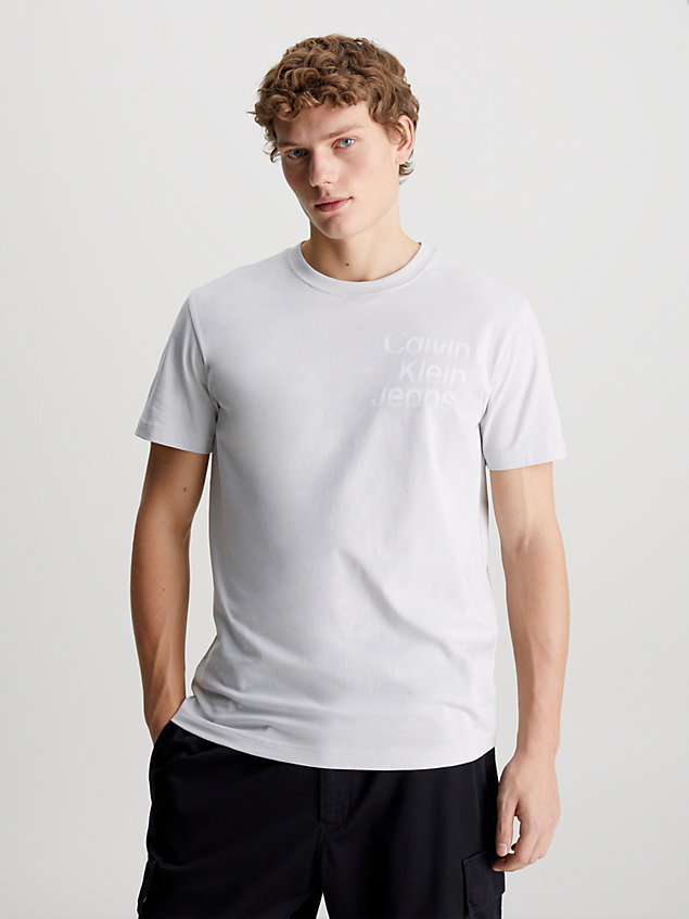 grey logo-t-shirt für herren - calvin klein jeans
