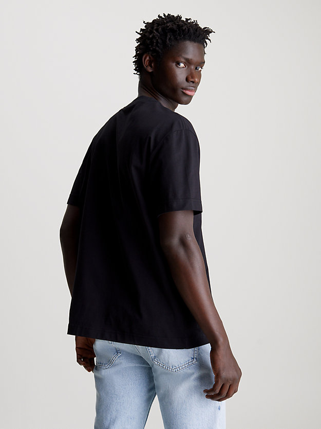 camiseta con logo y estampado fotográfico ck black de hombres calvin klein jeans