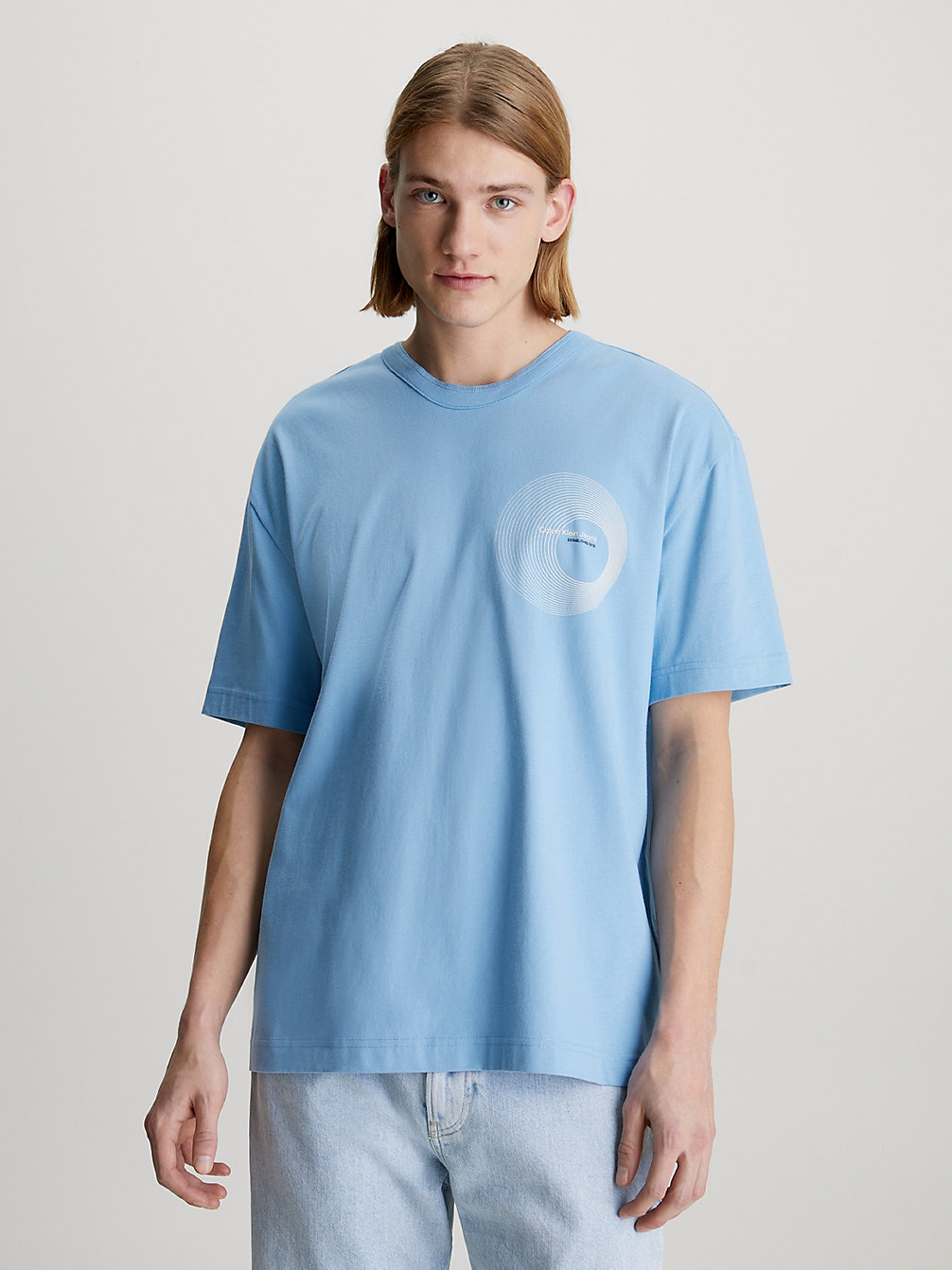 DUSK BLUE T-Shirt Con Logo Grafico Taglio Relaxed undefined Uomini Calvin Klein