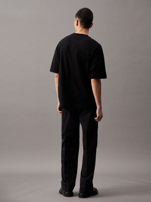 ck black oversized monogram t-shirt for men calvin klein jeans