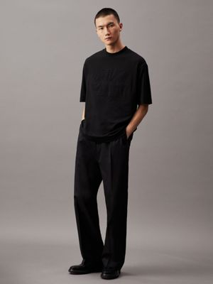 ck black oversized monogram t-shirt for men calvin klein jeans