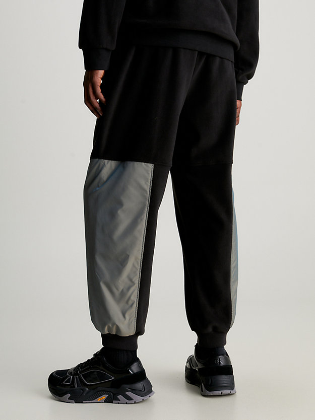 ck black relaxte polar fleece joggingbroek voor heren - calvin klein jeans