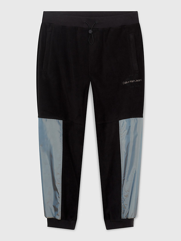 black relaxed polar fleece joggers for men calvin klein jeans