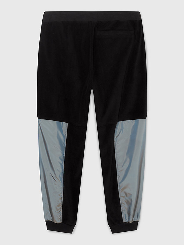 black relaxte polar fleece joggingbroek voor heren - calvin klein jeans