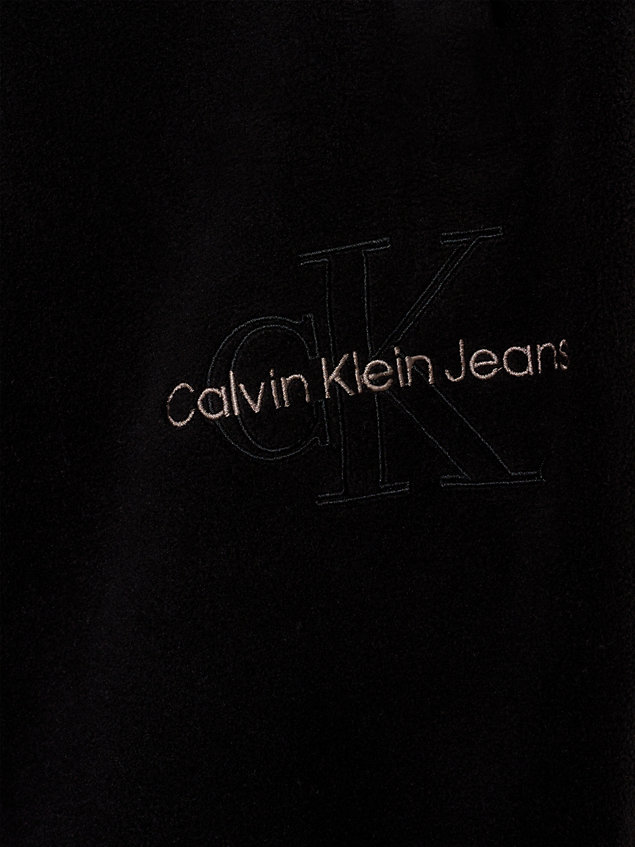 black luźne spodnie dresowe z polaru dla mężczyźni - calvin klein jeans